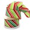 2 1/2" Wired Ribbon Christmas Red/Green/White Diagonal Stripes - 10 Yards